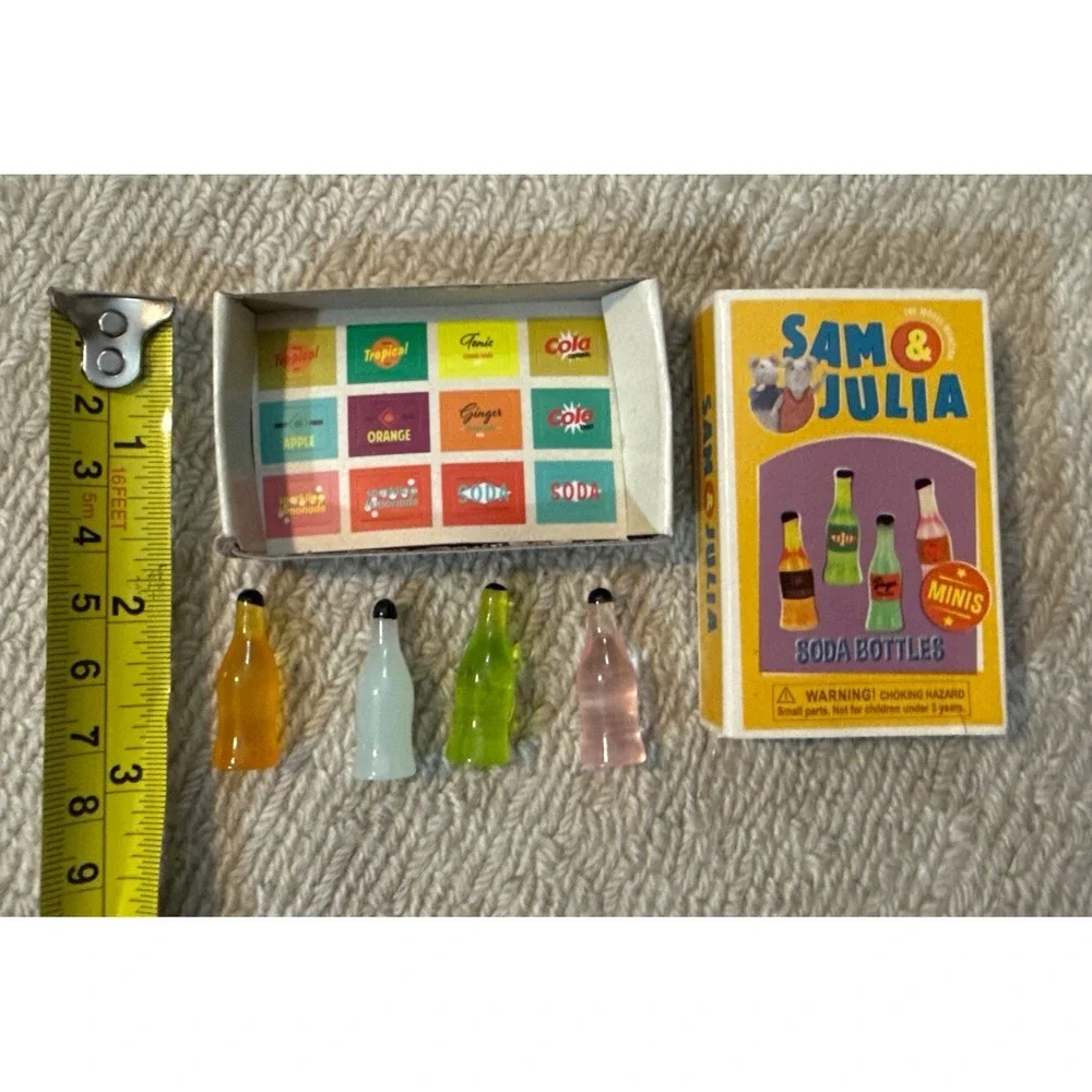 SAM & JULIA The Mouse Mansion Minis Soda Bottles & Sticker Sheet - Toy Collector